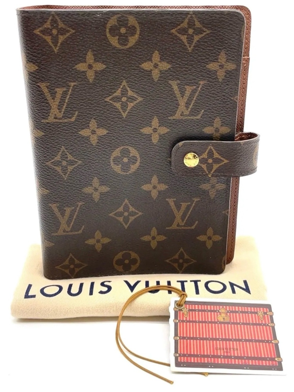 Auth LOUIS VUITTON Agenda MM
Monogram 6-Ring Planner Cover